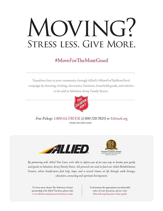 The Salvation Army and Allied Van Lines Partner to Celebrate National Moving Month