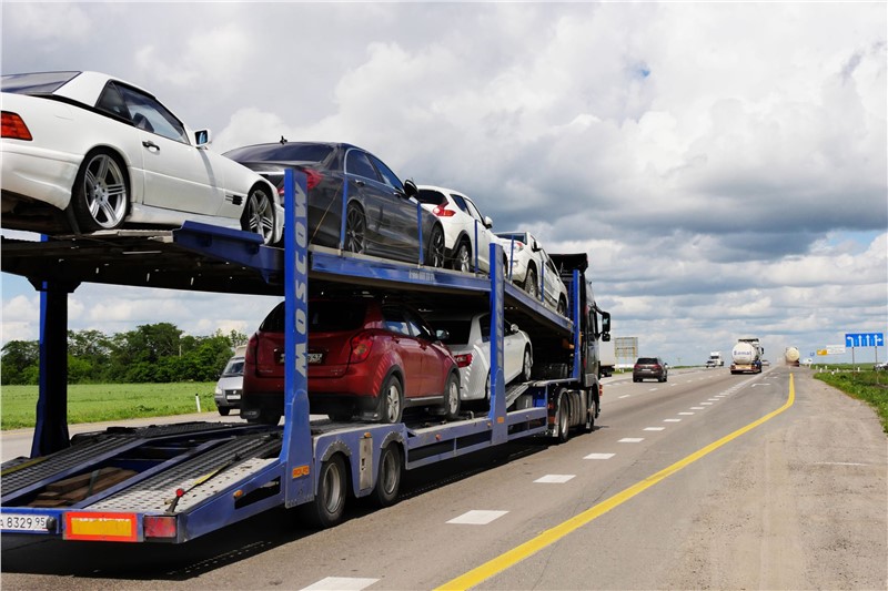 cars on a truck