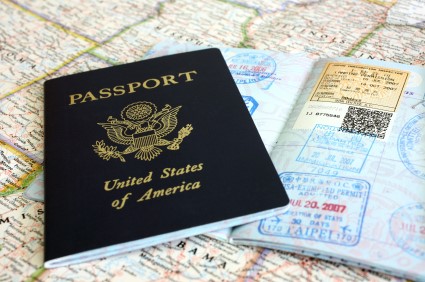 passport and map